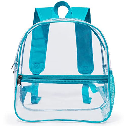Mini Clear Backpack 12"x6"x12" Stadium Approved See Through Bag Waterproof PVC Small Transparent Backpacks for Festival Sport Event Concerts, Green | Small Clear Backpack for Girls, Mochila Transparente Para Mujer, Stadium Approved Transparent Bag for Fes