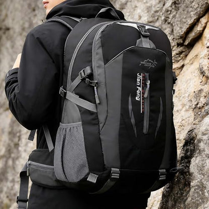 Large Capacity Travel Backpack,Durable Water Resistant Rucksack,Comfortable Casual Daypack for Hiking Camping Commute(Black)