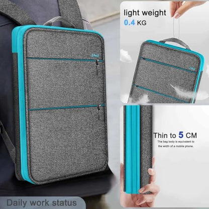 ZINMARK Slim Expandable Laptop Backpack with Small Case for 15-16 inch Notebooks,Water Resistant Computer Bag for College Business for Men Women，Light Gray Blue - color: Light Gray Blue