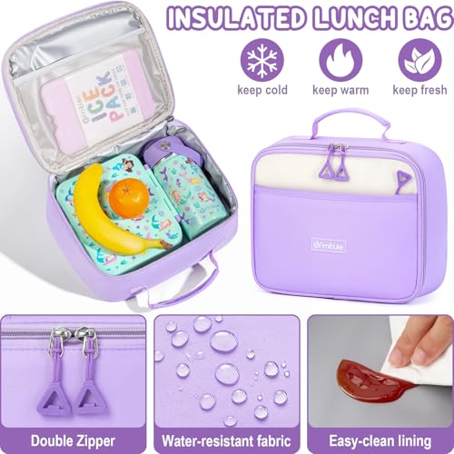Fimibuke Backpacks for Girls, 3 PCS Waterproof School Backpack with Lunch Box & Pencil Pouch for Kids Teen Girl, Cute Bookbag School Bag for Elementary Middle High School Student Ages 6+(Khaki) - color: Khaki