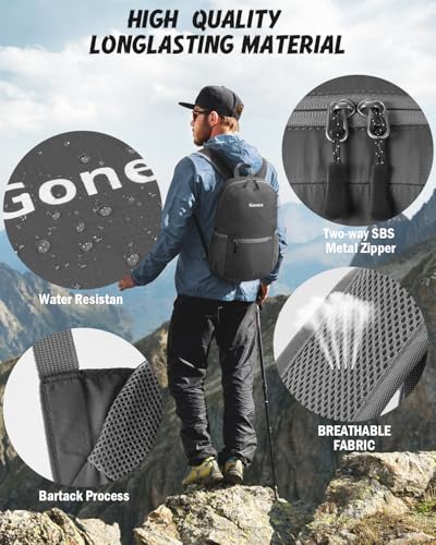 Gonex Ultra Lightweight Packable Backpack Daypack Handy Foldable Camping Outdoor Travel Cycling Backpacking - color: Grey