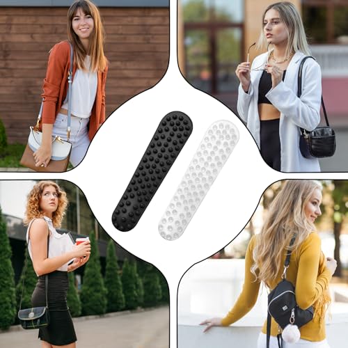 40 Pack Non Slip Shoulder Strap Grip for Handbags, Clear Rubber Purse Strap Pad Sticker, Anti Slip Adhesive Strip Grip Holder to Stop Straps from Slipping for Tote Bags, Backpacks, Cushions