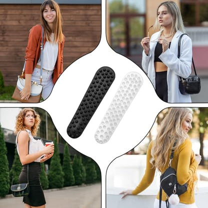 40 Pack Non Slip Shoulder Strap Grip for Handbags, Clear Rubber Purse Strap Pad Sticker, Anti Slip Adhesive Strip Grip Holder to Stop Straps from Slipping for Tote Bags, Backpacks, Cushions