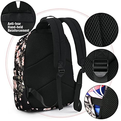 Travel Backpack for Men and Women,Classic Mini Backpack,Hiking, Lightweight Casual College Bookbag Daily Bag Daypack for Travel,Work,Gym (Flower) - color: Flower