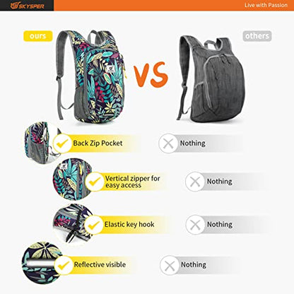 SKYSPER Small Daypack 10L Hiking Backpack Packable Lightweight Travel Day Pack for Women Men - color: Leaf, size: 10l