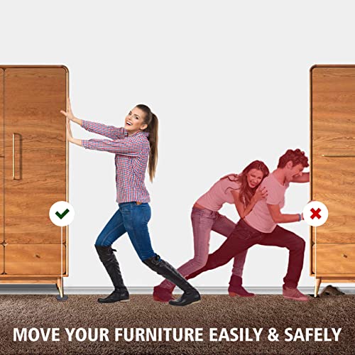 Furniture Sliders for Carpet, 8 PCS Reusable Furniture Moving Pads, 5" Heavy-Duty Furniture Slider, Move Any Item Easy and Quickly with Reusable Furniture Movers Sliders - size: Brown