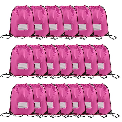 20 Pcs Drawstring Bags,Bulk Draw String Backpack, DIY Gym Sports Cinch Bag Sackpack for Women Men, Pink - color: Pink
