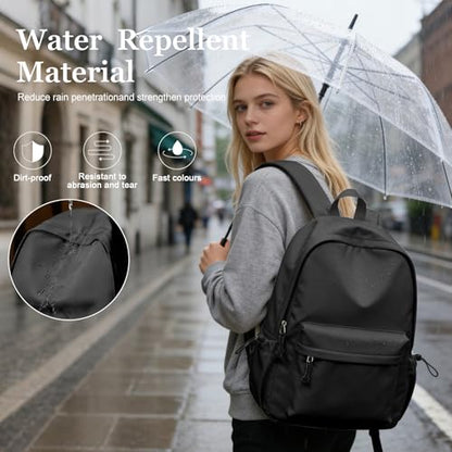 Black Middle School Backpack For Men Women Simple Backpack For College Students Aesthetic High School Bag Waterproof Bookbag For Teens Girls Boys - color: A1-black