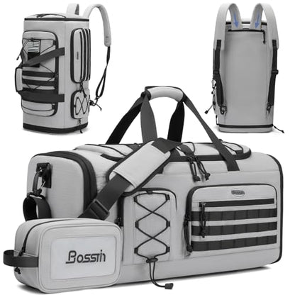 BOSSTIN Gym Bag for Men & Women, 45L-50L Expandable Sports Duffle Bag - color: Grey Checkered