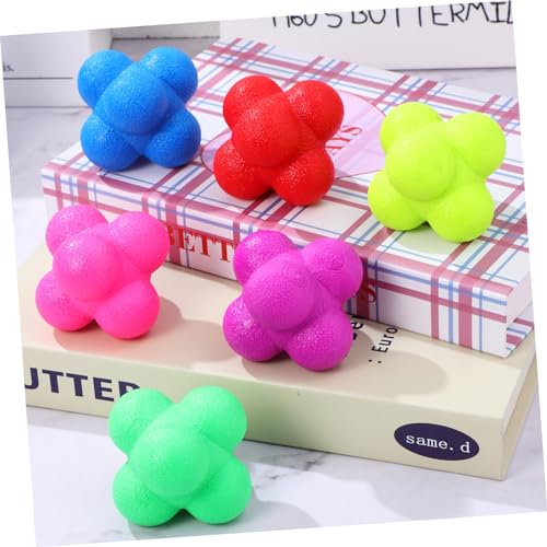balacoo 6pcs Colorful Reaction Balls Hexagonal Motor Response Training Balls Reflex Training Toys Fitness Equipment Goalkeeper