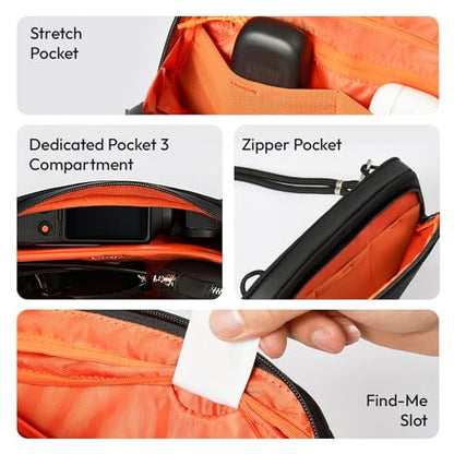 ULANZI YY08 Sling Bag Everyday Shoulder Bag Compatible With DJI Osmo Pocket 3/Pocket 4/GoPro/Insta360 Action Cameras, Vlog Photography Crossbody Portable Bag Small Camera Case w Detachable Strap, 2L - size: Grey 2L