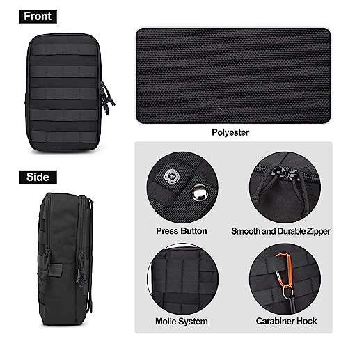 Mardingtop Molle Tactical Utility Pouch, EDC Admin Pouch Bag, Molle Attachment Military Modular Attachment - color: 6401-black