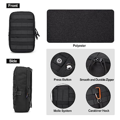 Mardingtop Molle Tactical Utility Pouch, EDC Admin Pouch Bag, Molle Attachment Military Modular Attachment - color: 6401-black