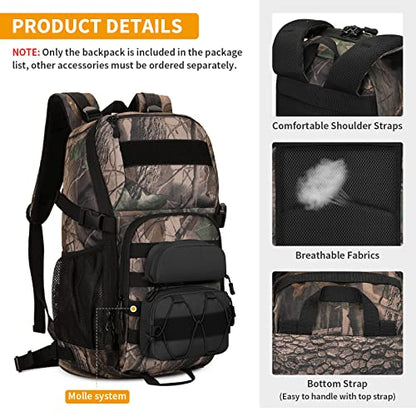 HUNTVP Tactical Backpack Military MOLLE Backpack Hunting Rucksack Gear Assault Pack 25L WR - color: Camo-25l, size: 25L