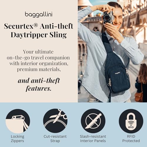 Baggallini Securtex Anti-Theft Daytripper Sling - color: Midnight Blossom