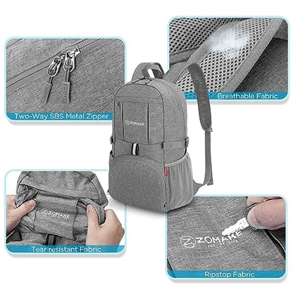 ZOMAKE Ultra Lightweight Packable Backpack 25L,Small Foldable Backpacks Hiking Water Resistant Collapsible Daypack for Women Men(Grey-C1) - color: Grey-c1, size: 25L