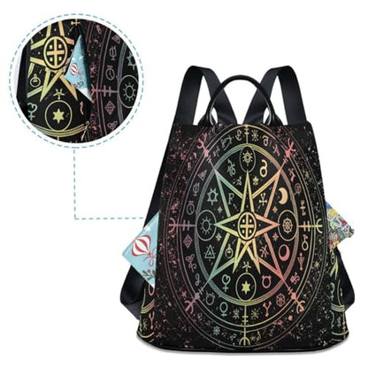 ALAZA Mandala Zodiac Wheel Of The Year Astrological Signs Outdoor Backpack Bags for Woman Ladies - color: Multi 4