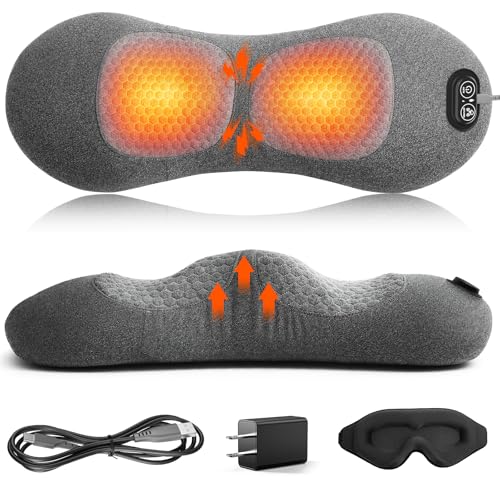 3 in 1 Lower Back Massager, Triple Fusion Back Massager with Heat, Vibration and Stretch, Lumbar Support Pillow with Ergonomic Memory Foam for Bed and Chair (Grey) - color: Grey