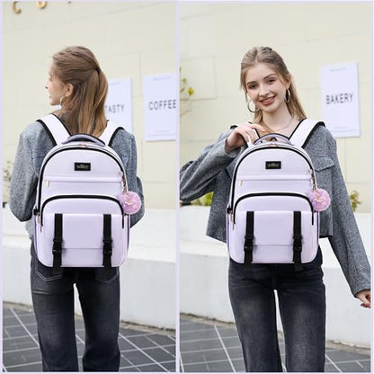 Caoroky knight Women Laptop Backpack 15.6 Inch Office Business Work Backpacks Purse Anti Theft Travel Back Pack School College Bookbag Nurse Teacher Learning Daypack Computer Rucksack,Purple - color: Purple