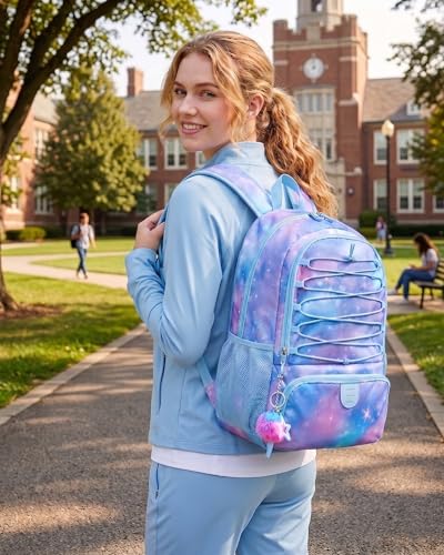 Basketball Bag Backpack for Men Women with Ball & Shoes Compartment 30L Capacity Lightweight Breathable Boys Girls Soccer Ball Bag Backpack Fit Volleyball Football Sports Travel School Gym - color: TK13Starry Purple