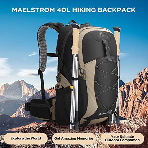 Maelstrom Hiking Backpack,Camping Backpack,40L Waterproof Hiking Daypack with Rain Cover,Lightweight Travel Backpack,Khaki - color: 40l Khaki, size: 40l
