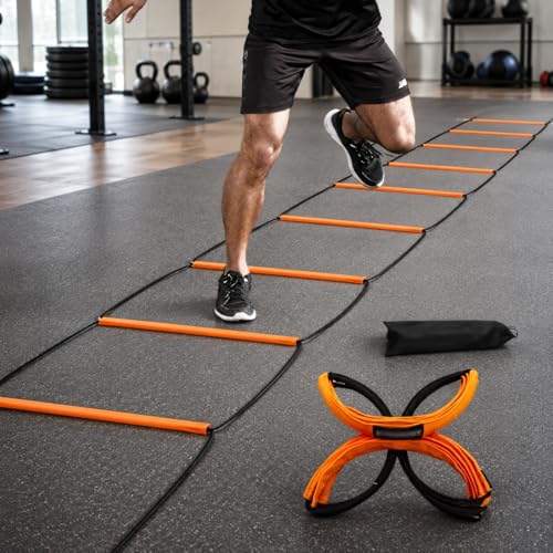 Kids Agility Ladder, Speed Ladder Training for Football & Soccer, 15ft Agility Speed Ladder with Storage Bag, Team Conditioning Equipment, Agility Agility Ladder 10 Grid - style: Agility Agility Ladder 10 Grid
