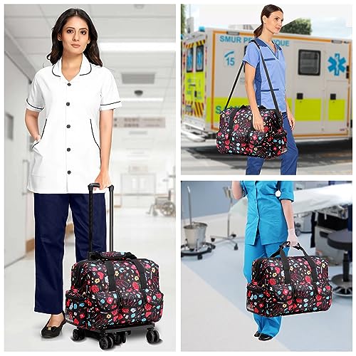 Nurse Rolling Medical Duffle Bag Work Nursing School College Student Must Have Clinical Home Health Cna Nr Gifts Carry On Bag with Wheels Doctor Emt Ems Healthcare Equipment Homecare Physician (Nurse) - color: Nurse