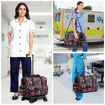 Nurse Rolling Medical Duffle Bag Work Nursing School College Student Must Have Clinical Home Health Cna Nr Gifts Carry On Bag with Wheels Doctor Emt Ems Healthcare Equipment Homecare Physician (Nurse) - color: Nurse