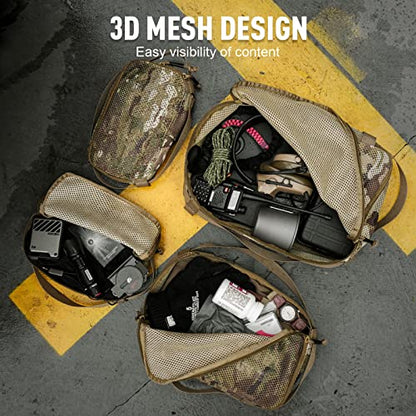 4 Set Tactical Packing Cubes ，Compressible Mesh Duffle Storage Bag,Portable Edc Molle Pouch Organizer. - color: MC-S (1 Pcs)