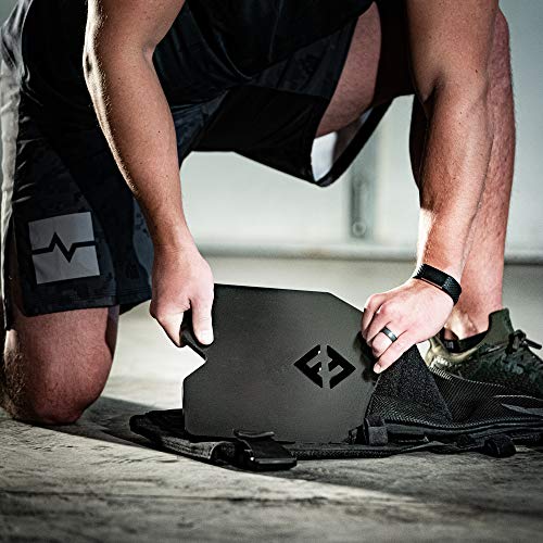 F&F STEEL Adjustable Weighted Vest & Plates - Strength, Edurance, Running, Hiking, Rucking, Fitness WODs - color: Black Plates - 13.75lb