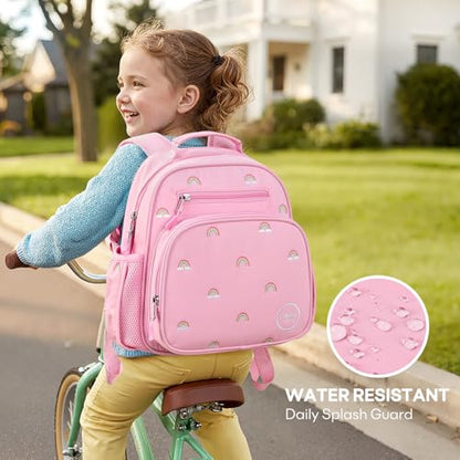 mibasies Toddler Backpacks for Girls 2-4: Quilted Backpack for Preschool Prek Daycare - Cute 12 Inches Bookbag for Little Kids Rainbow Pink - color: Rainbow Pink, style: Toddler-12"h(not Fit Folder)