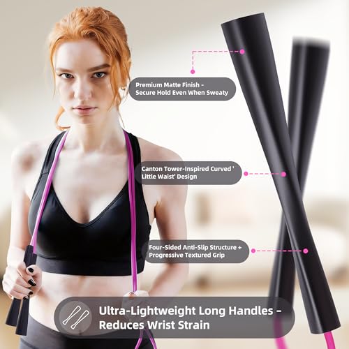 YUEDONG Cardio Jump Rope for Women & Men, 5mm PVC Fitness Rope for Weight Loss & Home Workouts - color: BLACK