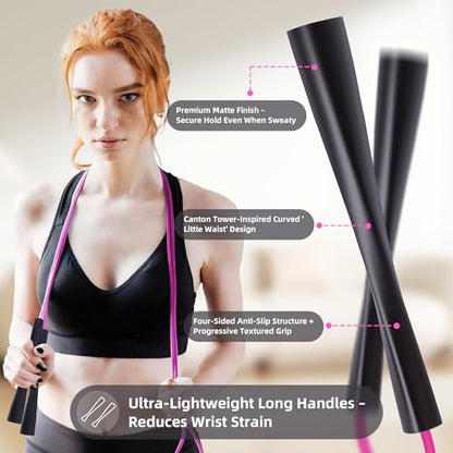 YUEDONG Cardio Jump Rope for Women & Men, 5mm PVC Fitness Rope for Weight Loss & Home Workouts - color: BLACK
