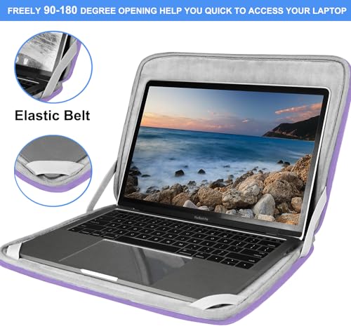 14 inch Laptop Case, Shockproof Protective Computer Sleeve Flip Cover Briefcase Carrying Bag Compatible with 14" HP, Lenovo, Asus, Acer, Notebook, Chromebook Computer, Light Purple - color: Light Purple, size: 14 Inch