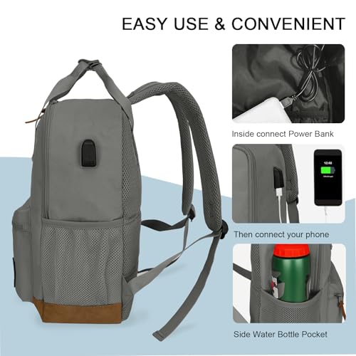 Goloni Small Carry On Travel Backpack with USB Charging Port, Lightweight Water Resistant Mini Carry-on Backpack for Men Women, Compact Personal Everyday Backpack,Grey - color: Grey