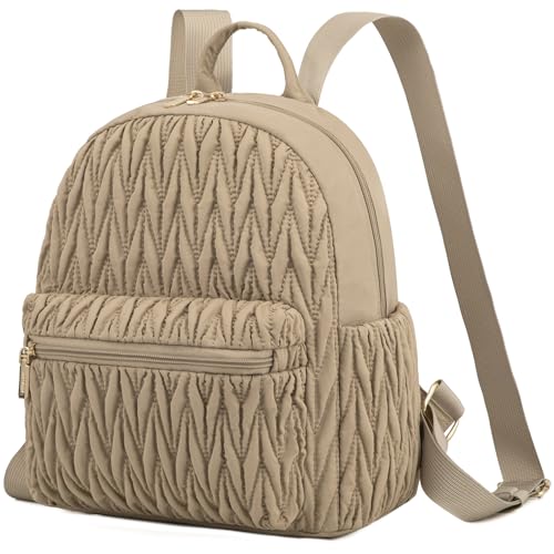 LOVEVOOK Backpack for Women Light Weight Waterproof Backpack Purses Daily Backpack… | Light Weight - color: Quilted Khaki