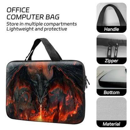 14 15 15.4 15.6 inch Laptop Handle Bag Computer Bag, Pouch Holder Notebook Sleeve Cover Soft Case Compatible for Dell,Lenovo,Toshiba HP, Asus Notebook-Fire-Breathing Dragon - color: Fire-Breathing Dragon
