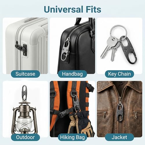 20 Pack Zipper Clip Lock Anti-Theft Deterrent - Keep Zippers Securely Closed - Universal Zipper Pull Tab Replacement for Luggage Backpack Purse Travel Bag（Space Grey）