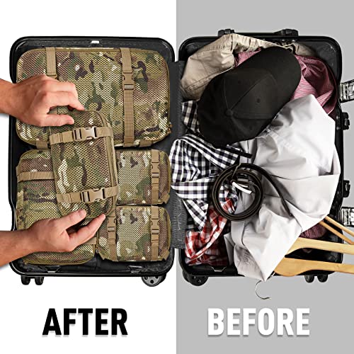 4 Set Tactical Packing Cubes ，Compressible Mesh Duffle Storage Bag,Portable Edc Molle Pouch Organizer. - color: MC-S (1 Pcs)