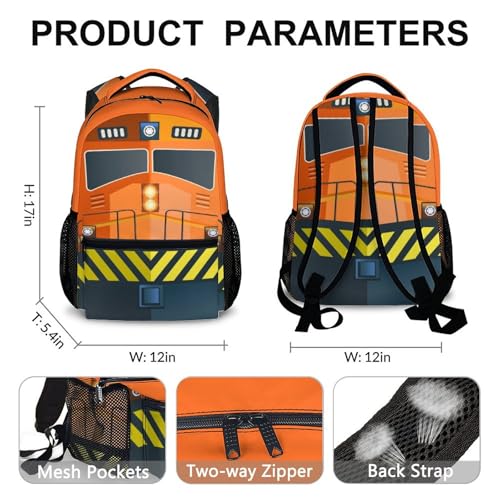 Train School Backpack Gifts for Kids Boys Students, Back to School Essentials Gifts, 17" Lightweight Train Bookbag with Adjustable Straps for Kindergarten Primary Elementary - color: Color 17