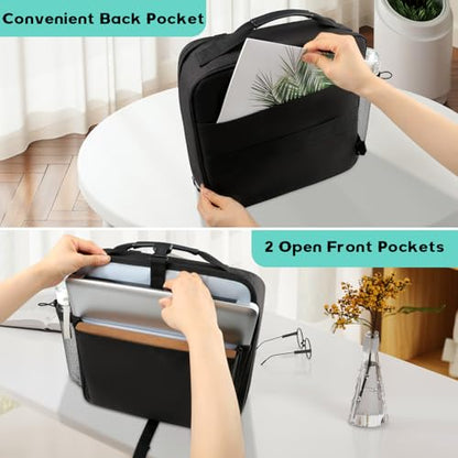 Veirdro 3 Inch D-Ring Zipper Binder Backpack for 700+ Sheets Capacity& 13 Inch Laptop Compartment, Detachable 3-Ring Zip Up Binder Bag with Backpack Straps& Water Bottle Pocket for School (Black)