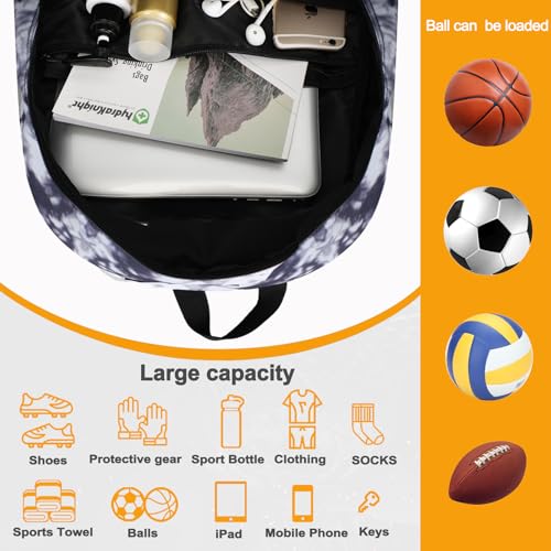 Goloni Soccer Backpack,Basketball Backpack with Ball Compartment & Shoe Compartment,Backpack for Basketball,Soccer - color: Grey White Tie Dye