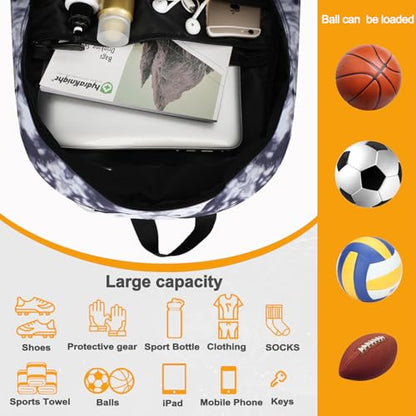 Goloni Soccer Backpack,Basketball Backpack with Ball Compartment & Shoe Compartment,Backpack for Basketball,Soccer - color: Grey White Tie Dye