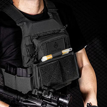 PETAC GEAR Tactical Molle Admin Pouch, Small Organizer Pocket for Tactical Vest/EDC Gun Belt/molle Platform. - color: BK