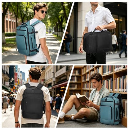 Travel Backpack, TSA Friendly Flight Approved Carry on Backpack with Laptop Compartment for Men Women, Weekender Bag Personal Item Backpack 30L, Black - color: Black