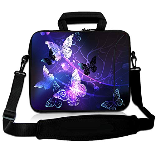 RICHEN 17 inch Laptop Shoulder Bag Carrying Case Computer PC Cover Pouch with Handle Fits 15.6/16/17/17.3/17.4 inch Laptop Notebook (16-17.3 inch, Butterflies) - color: Butterflies