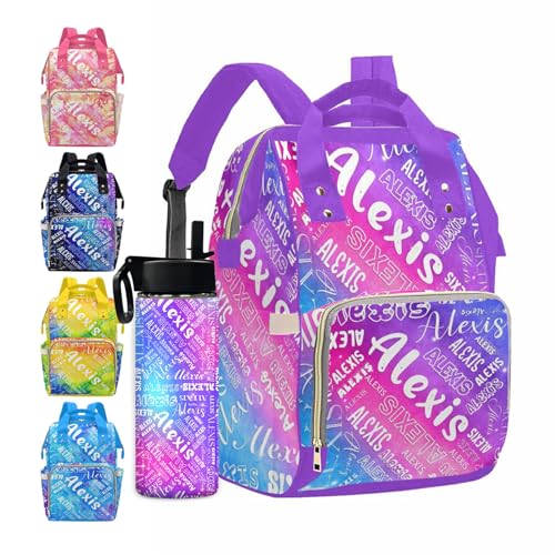 MyPupSocks Customize Baby Bag Backpack, Personalized Diapering Bag Backpack Nappy Baby Bags Casual Daypack Travel Shoulder Bag for Unisex Hiking Camping Work Outdoor - color: Color 15