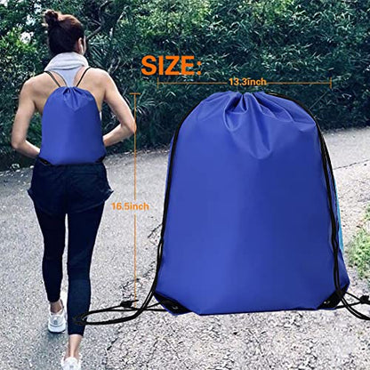 CODOBON 50 Pcs Drawstring Bags, Bulk Draw String Backpack, Cinch Polyester Bag for Gym Sport, Royal Blue - color: Royal Blue