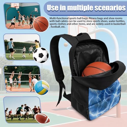 Basketball Backpack With Separate Ball Compartment And Shoes Fit Basketball Volleyball Football - color: Lightning