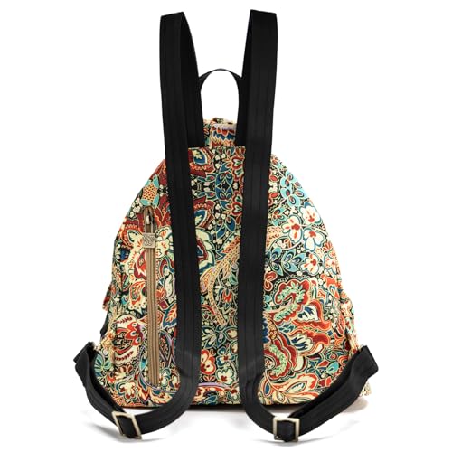 Black Butterfly Boho Backpack Purse for Women, Lightweight Fabric Daypack with Top Handle for Travel & Casual Daily Use - color: 01-yellow